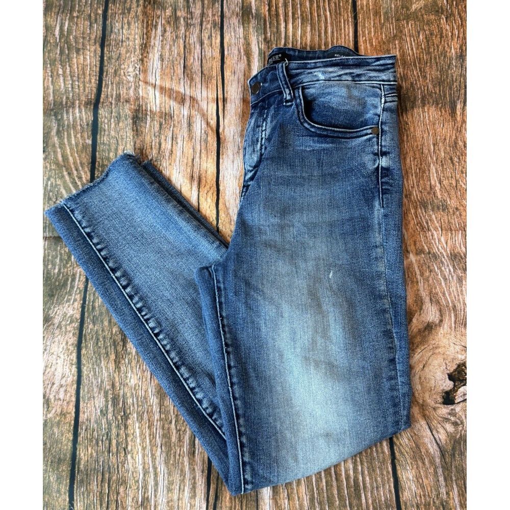 Judy‎ Blue Medium Wash Relaxed Fit Ankle Crop Denim Distressed Jeans Size 5/27